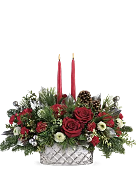 Merry Mercury Centerpiece | Roses | Same Day Flower Delivery | White | Teleflora
