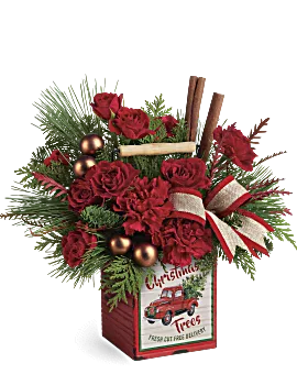 Merry Vintage Christmas Bouquet | Roses | Same Day Flower Delivery | White | Teleflora