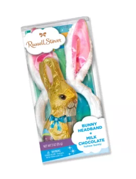 Milk Chocolate Hollow Bunny With Bunny Ears Headband