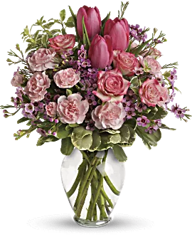 Mother's Day Flowers - Pink Roses & Tulips - Order Flowers Online With Teleflora