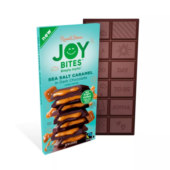 No Sugar Added Dark Chocolate Sea Salt Caramel Joy Bites Bar