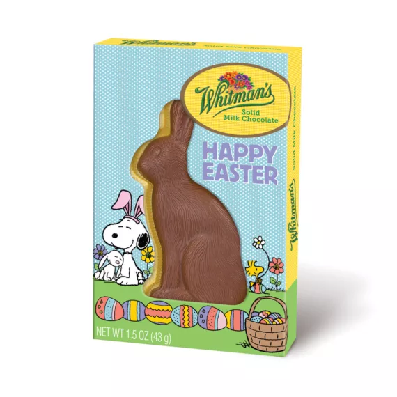 Peanuts Themed Solid Milk Chocolate Flatback Rabbit