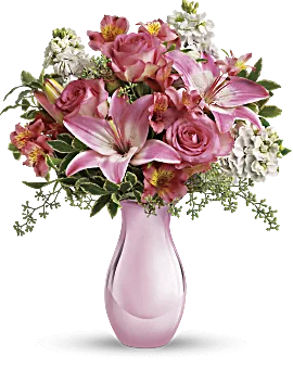 Pink Reflections Bouquet With Roses | Mixed Bouquets | Same Day Flower Delivery | Teleflora