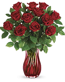 Romantic Twist Bouquet | Roses | Same Day Flower Delivery | Red | Teleflora