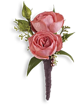 Rose Simplicity Boutonniere | Boutonnieres | Same Day Flower Delivery | Pink | Teleflora