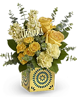 Shimmer Of Thanks Bouquet | Mixed Bouquets | Same Day Flower Delivery | Yellow | Teleflora