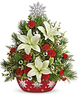 Shimmering Snowflakes Tree | Mixed Bouquets | Same Day Flower Delivery | White | Teleflora