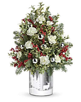 Snowy Wonderland Tree | Carnations | Same Day Flower Delivery | White | Teleflora