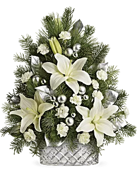 Sparkling Silver Tree | Mixed Bouquets | Same Day Flower Delivery | White | Teleflora