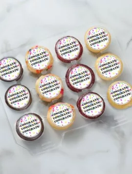 Spots NYC Congrats Mini Cupcakes Non Personalized 12Ct-Congrats