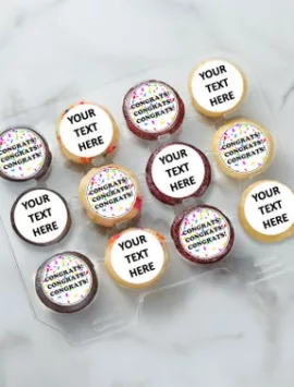 Spots NYC Congrats Mini Cupcakes Personalized 12Ct