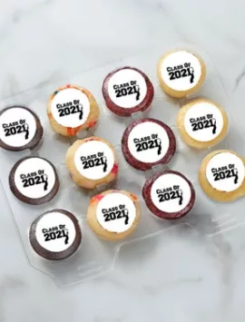 Spots NYC Graduation Mini Cupcakes Non Personalized Cupcakes-12Ct