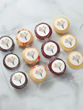 Spots NYC Happy Birthday Mini Cupcakes Non Personalized 12Ct