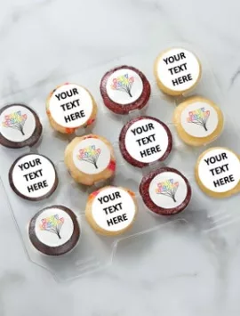Spots NYC Happy Birthday Mini Cupcakes Personalized 12Ct