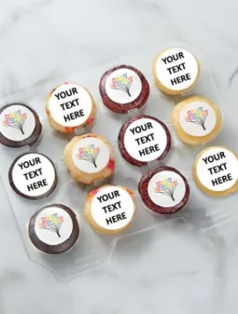 Spots NYC Happy Birthday Mini Cupcakes Personalized 24Ct