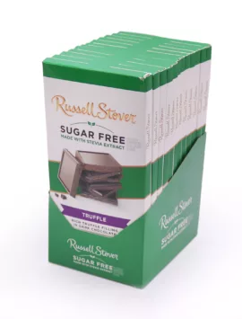 Sugar Free Dark Chocolate Truffle Tile Candy Bar 3Oz. Case Of 12 | Dark Chocolates | By Russell Stover - Flowerica®