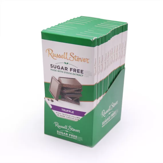 Sugar Free Dark Chocolate Truffle Tile Candy Bar 3Oz. Case Of 12 | Dark Chocolates | By Russell Stover - Flowerica®