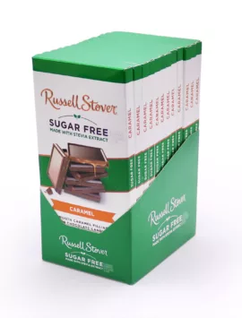 Sugar Free Milk Chocolate Caramel Tile Candy Bar 3Oz. Case Of 12 | By Russell Stover - Flowerica®