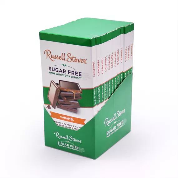 Sugar Free Milk Chocolate Caramel Tile Candy Bar 3Oz. Case Of 12 | By Russell Stover - Flowerica®