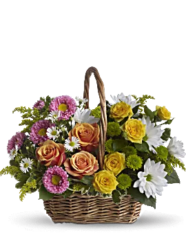 Sweet Tranquility Basket | Mixed Bouquets | Same Day Flower Delivery | Multi-Colored | Teleflora