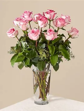 The Long Stem Pink Rose Bouquet  | Good