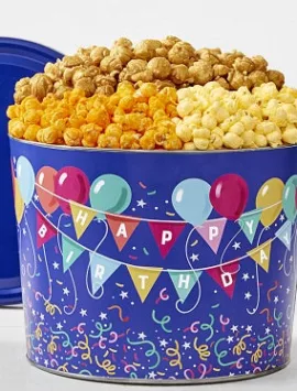 The Popcorn Factory Birthday Balloons 3Flavor Tin Balloon 2G
