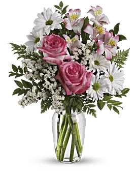 What A Treat Bouquet With Roses | Mixed Bouquets | Same Day Flower Delivery | Pink | Teleflora