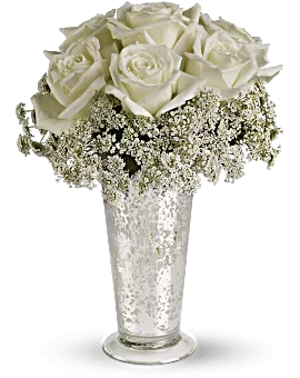 White Lace Centerpiece | Roses | Same Day Flower Delivery | Teleflora