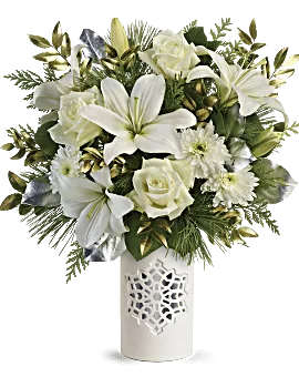 White Snowflake Bouquet | Mixed Bouquets | Same Day Flower Delivery | Teleflora