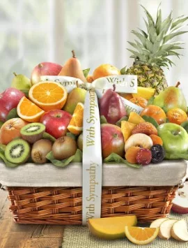 Wishing You Peace Sympathy Fruit Basket - Deluxe