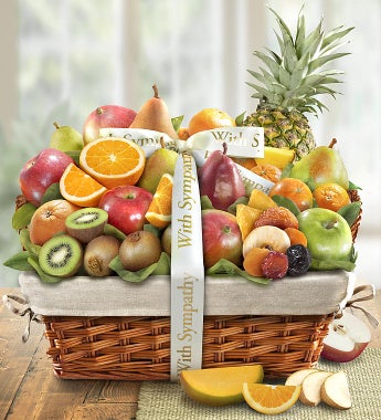 Wishing You Peace Sympathy Fruit Basket - Deluxe