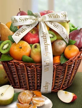 Wishing You Peace Sympathy Fruit Basket-Large