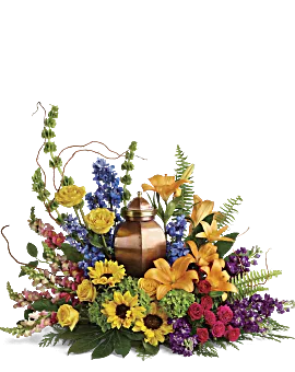 With All Our Hearts Cremation Tribute Bouquet | Mixed Bouquets | Same Day Flower Delivery | Multi-Colored | Teleflora