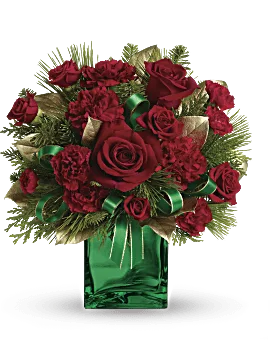 Yuletide Spirit Bouquet | Roses | Same Day Flower Delivery | Red | Teleflora